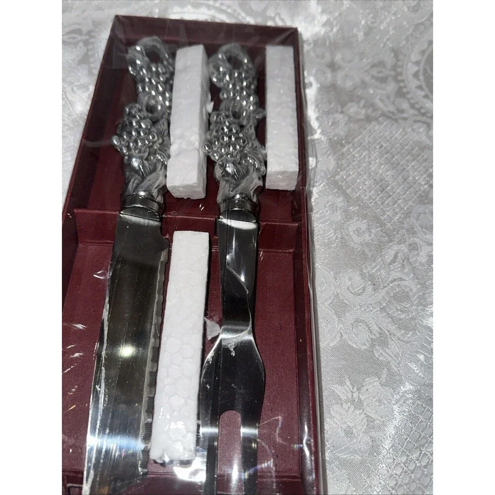 Arthur Court Rope Tassel Carving Set Stainless Steel NICE